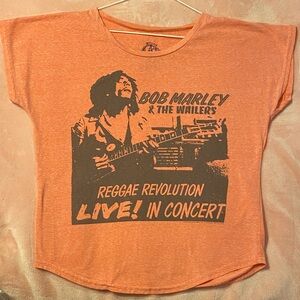 Orange Bob Marley Graphic T-Shirt